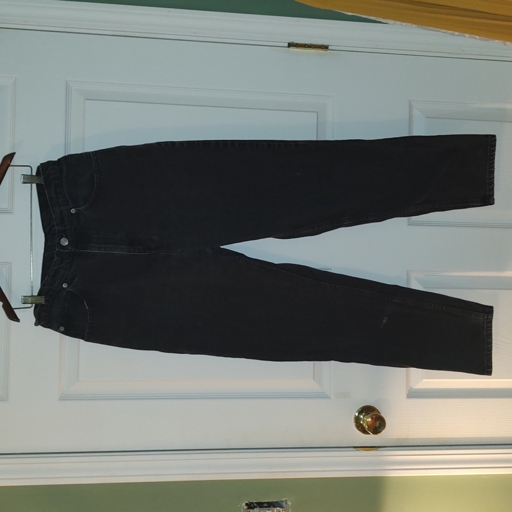 Faded glory high waisted black faded jeans